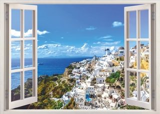 Окно в Греции /2л/ 140*100 Фотообои Bellissimo